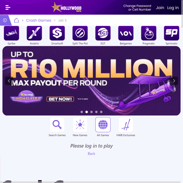 JetX Payouts & Crash Games at Hollywoodbets