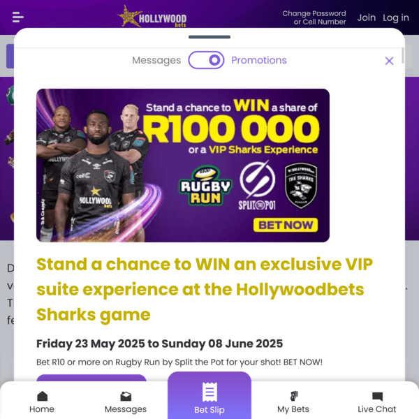 Hollywoodbets Rugby Run Promotions